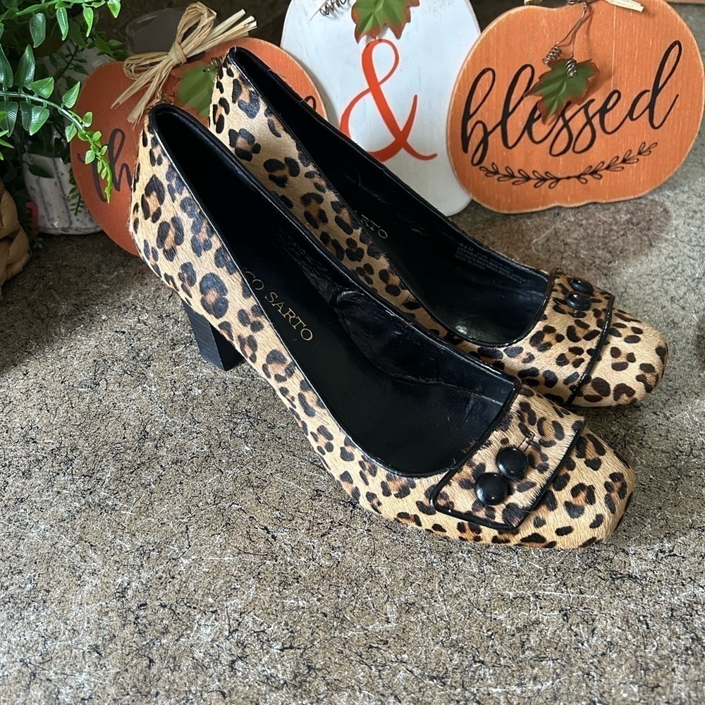 Sarto by Franco Sarto Calf Hair Leopard heels 8.5